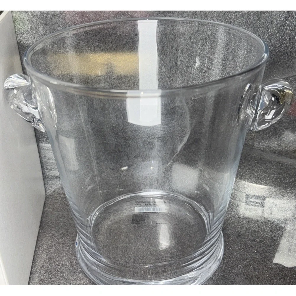 Ralph lauren Designer ice bucket Crystal glass 8.5 inches, New With Box. 67.2 Oz